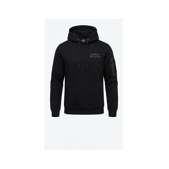 Sudadera con Capucha Negra Semper Bellator | Hoodie Urbana Premium
