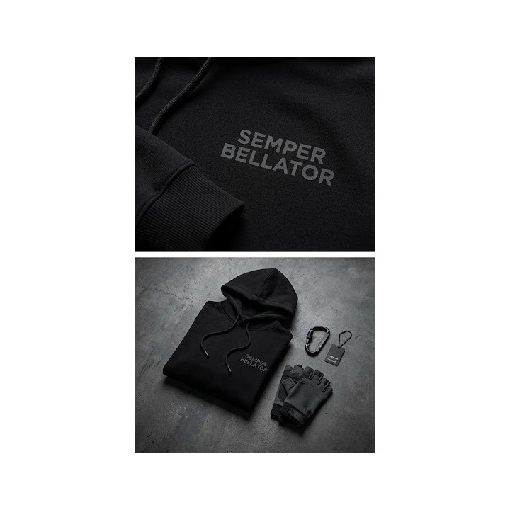 Sudadera con Capucha Negra Semper Bellator | Hoodie Urbana Premium